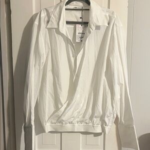 Zara Crisp White Button-Up Shirt
